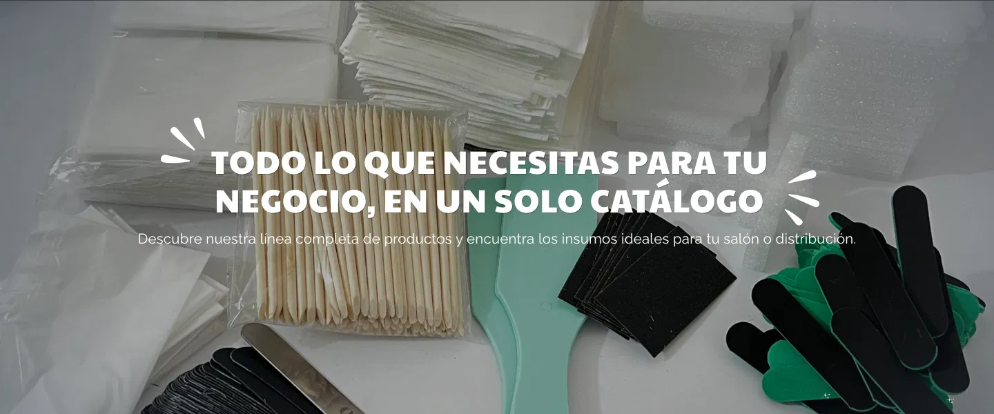 Banner promocional de insumos para nail artists